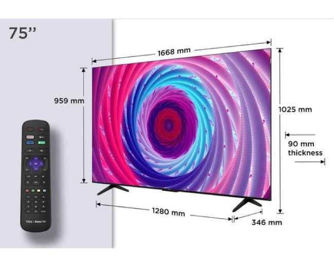 TCL 75 Inch QLED Roku 4K Smart UHD HDR TV 75RC650