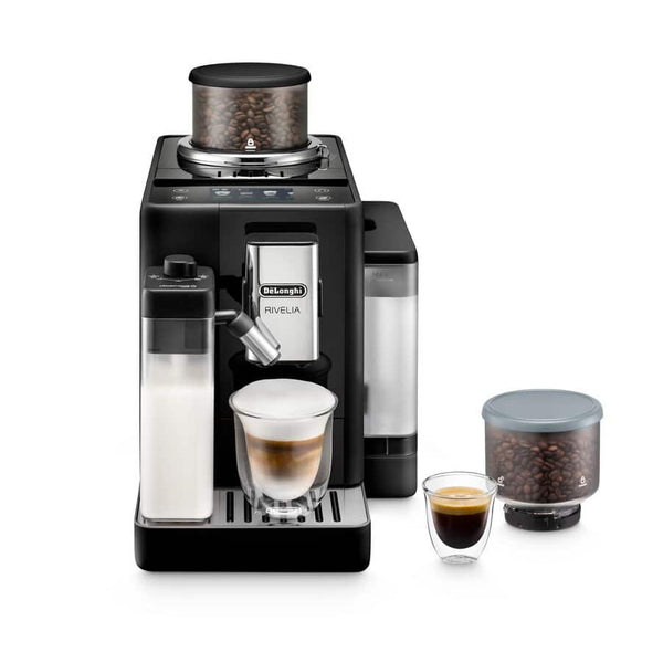 De'Longhi Rivelia EXAM440.55.B Onyx Black automatic coffee machine with Bean Switch System – front view