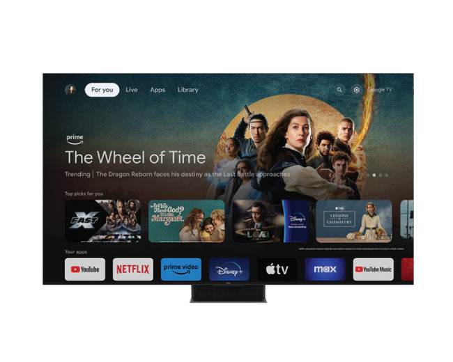 TCL 65 Inch Q Class 120Hz 4K UHD HDR QD-Mini LED Smart TV with Google TV 65QM851G