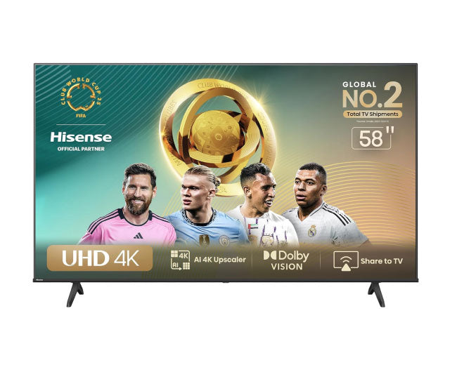 Hisense 58 Inch Smart TV - UHD E6N 4K TV Dolby Vision, Game Mode Plus, Smooth Motion with MEMC 58E6N
