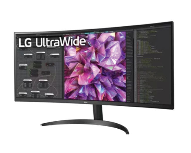 LG 34 Inch Curved UltraWide™ QHD 1440P IPS HDR 10 Monitor with Dual Controller & OnScreen Control 34WQ60C-B
