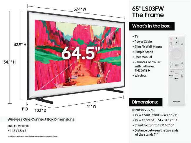 Samsung 65 Inch Class The Frame Pro 4K Samsung Vision AI Smart TV QN65LS03
