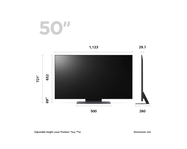 LG QNED81 50 inch 120Hz HDR10 4K UHD Smart TV (2023)