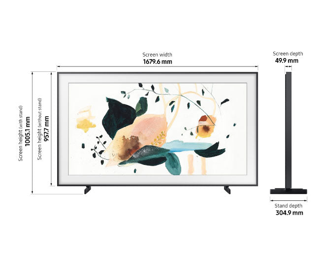 Samsung 75 Inch Frame TV - 1.89 m 75" QLED LS03T 4K The Frame TV 2020 75LS03T
