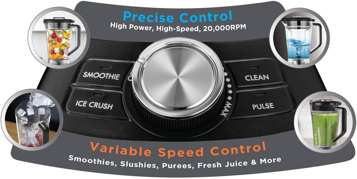 Black+Decker High-Speed Blender 1200W - 1.85L Jar with Travel Cup