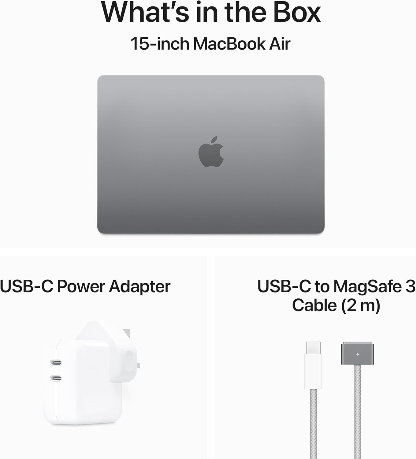 Apple MacBook Air 15 Inch 2024 M3 Chip 8 Core CPU 10 Core GPU 8GB RAM 256GB SSD Space Gray