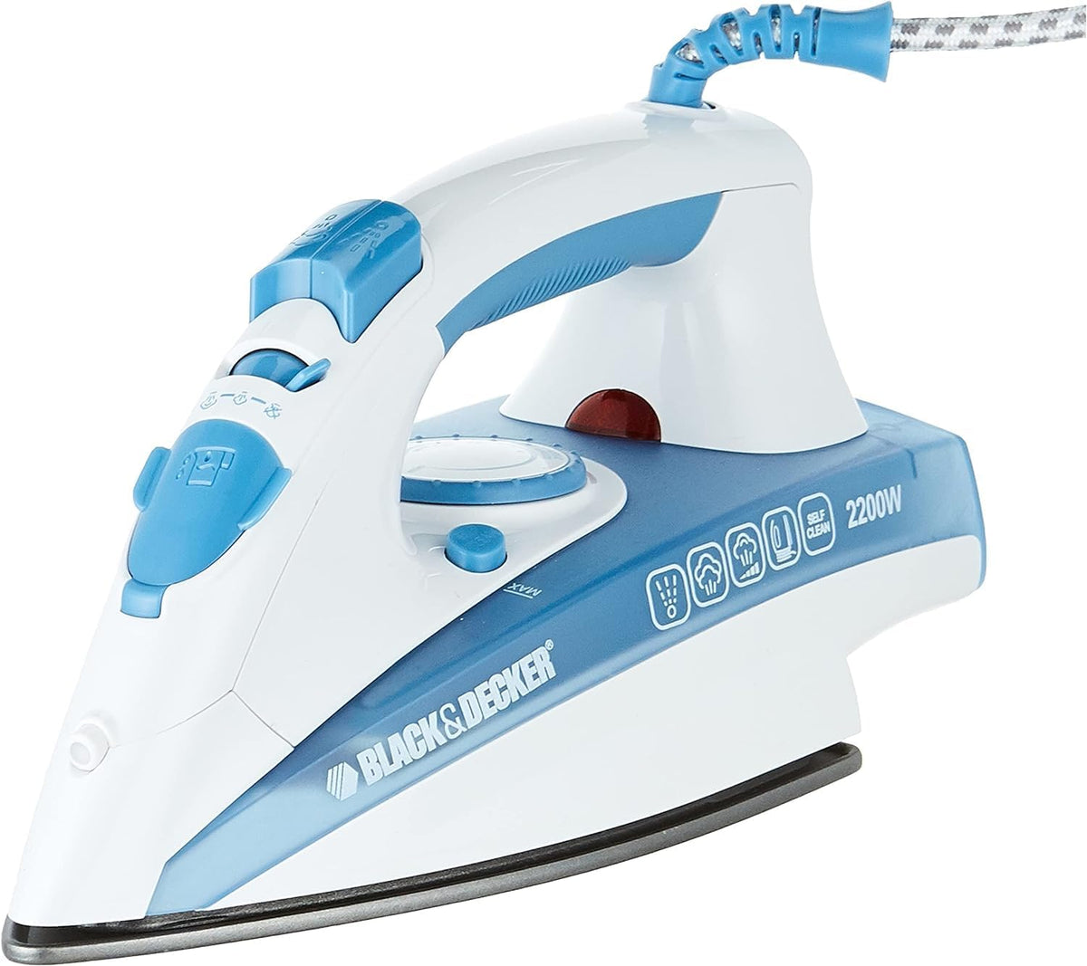 BLACK+DECKER 2000W Steam Iron, Ceramic Soleplate, 25g/min Continuous Steam X2000-B5