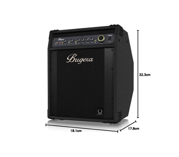 BUGERA 1000-Watt 2-Channel Bass Amplifier with 15 Inch Turbo-Sound Speaker FBQ Spectrum Analyzer BXD15