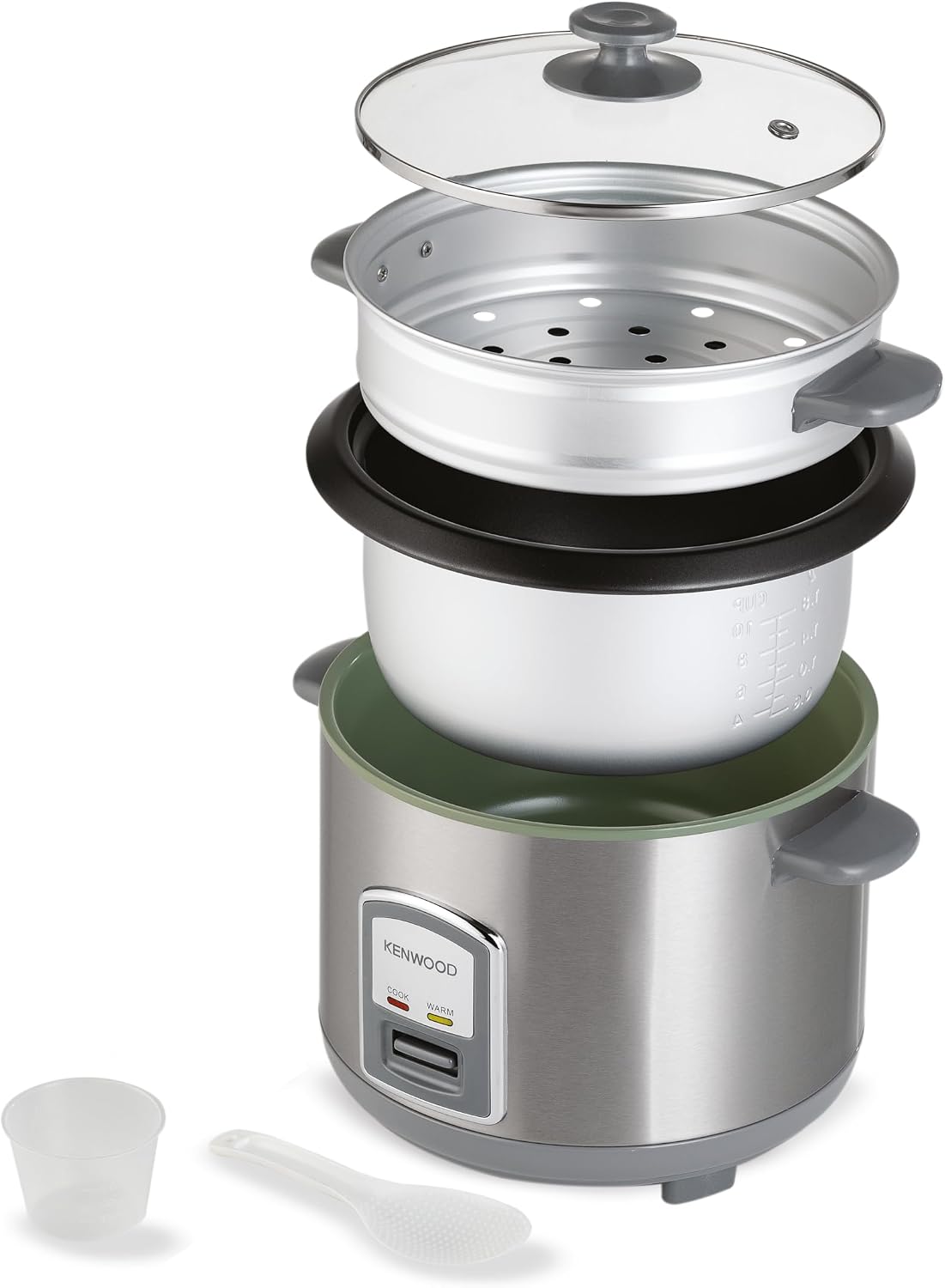 Kenwood RCM19 Rice Cooker & Steamer 1.9L, Non-Stick Pot, Stainless Steel