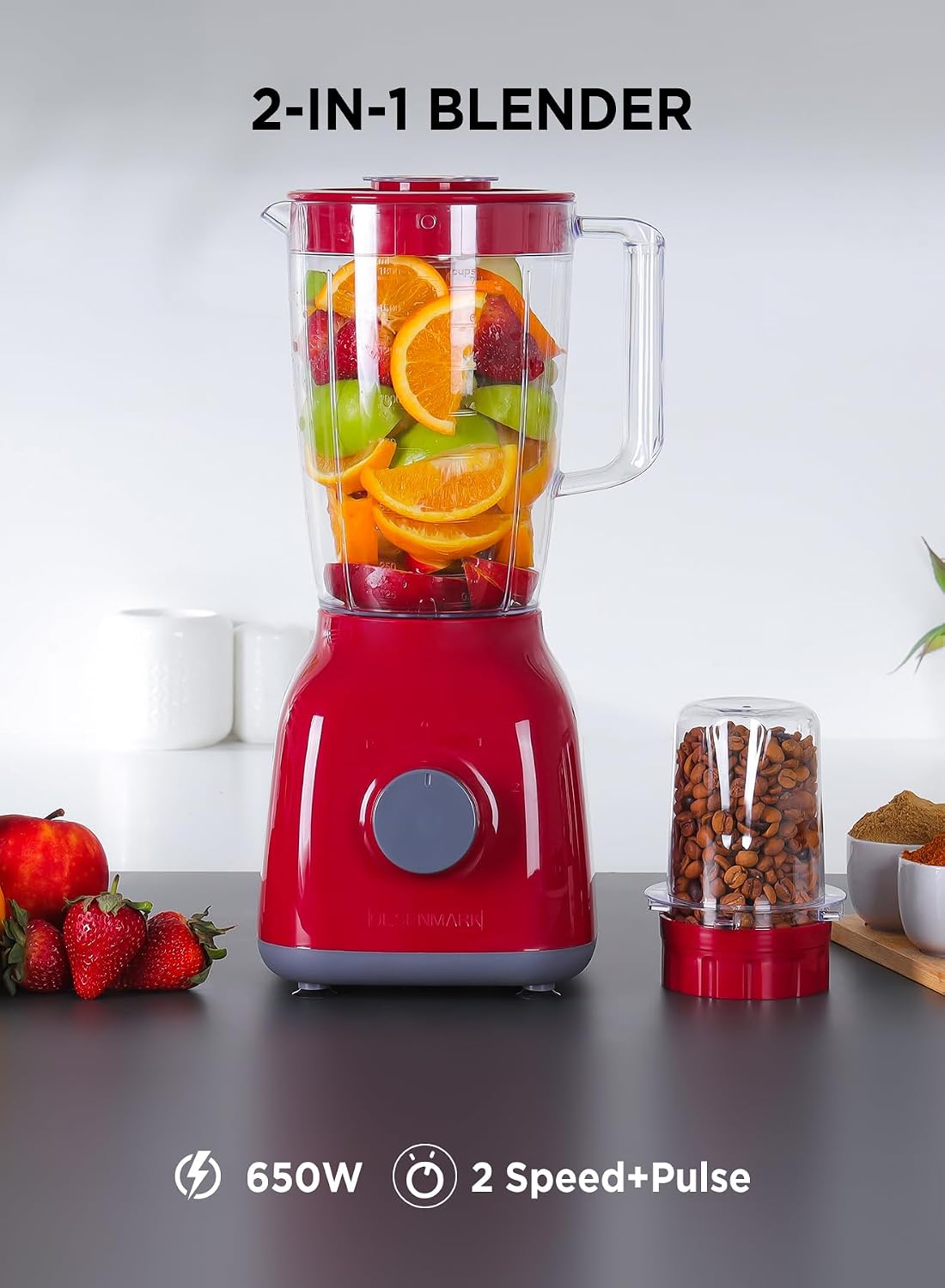 Olsenmark 2-in-1 Juicer Blender Chopper Set OMSB2362N