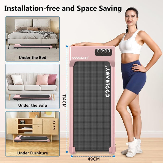 COOLBABY Compact Ultra Slim Electric Treadmill, Walking Pad Running Device for Home