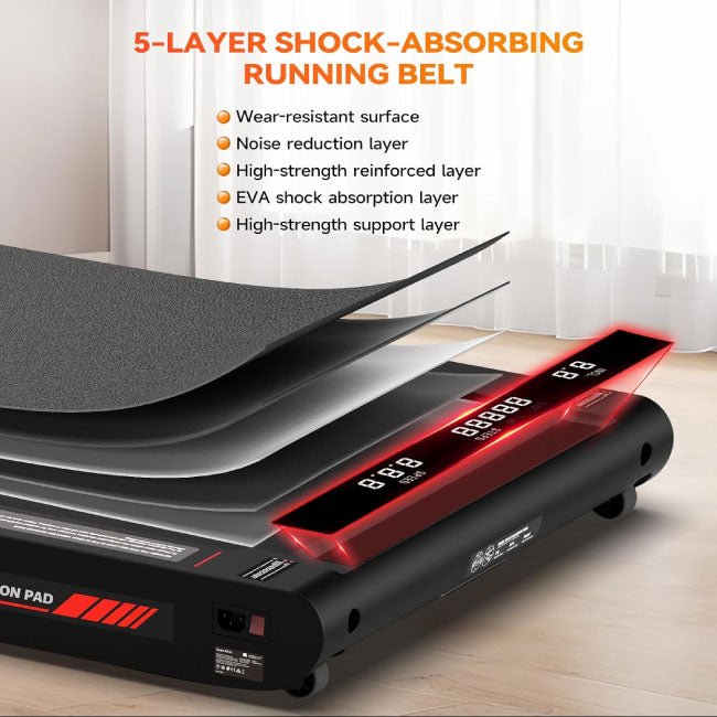 Sperax Walking Vibration Pad with Incline, 2.5HP Low Noise Under Desk Treadmill with App, Remote Control, 265 Lbs Capacity