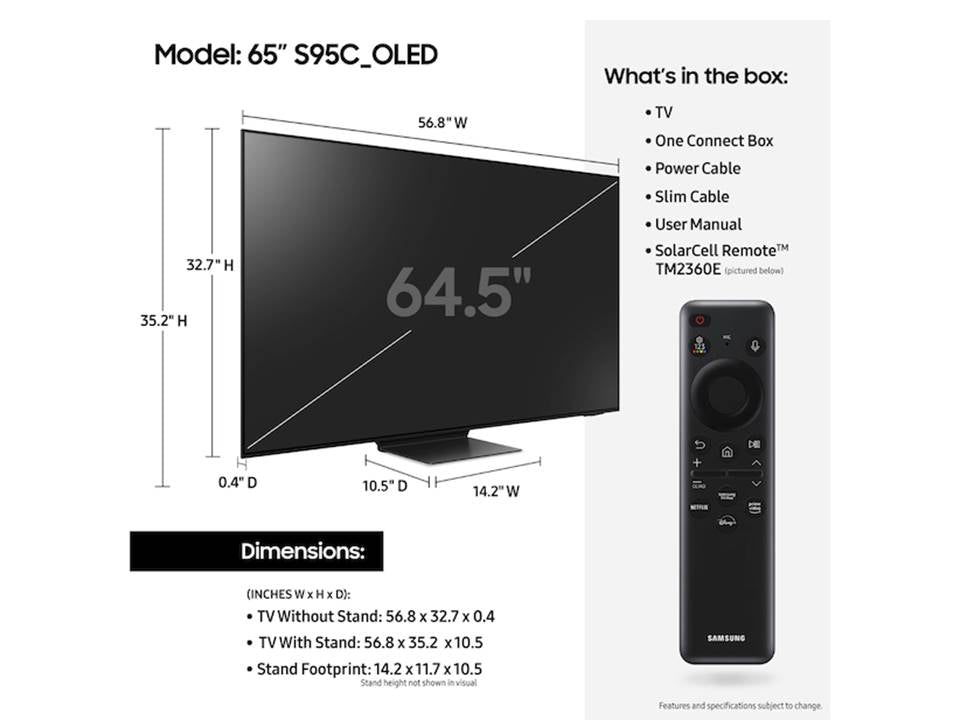 Samsung 65" S95C OLED 4K HDR Smart TV