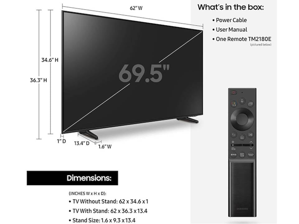 تلفزيون سامسونج الذكي 70 بوصة فئة Q60A QLED 4K HDR