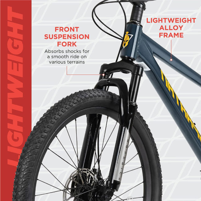 Spartan Maverick 24 Inch Mountain Bike, 7-Speed Gear System, Perfect for Kids and Teens