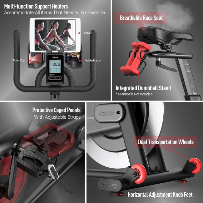 JOROTO X4S Bluetooth Exercise Bike, Indoor Cycling Bike, 330 Pounds Capacity