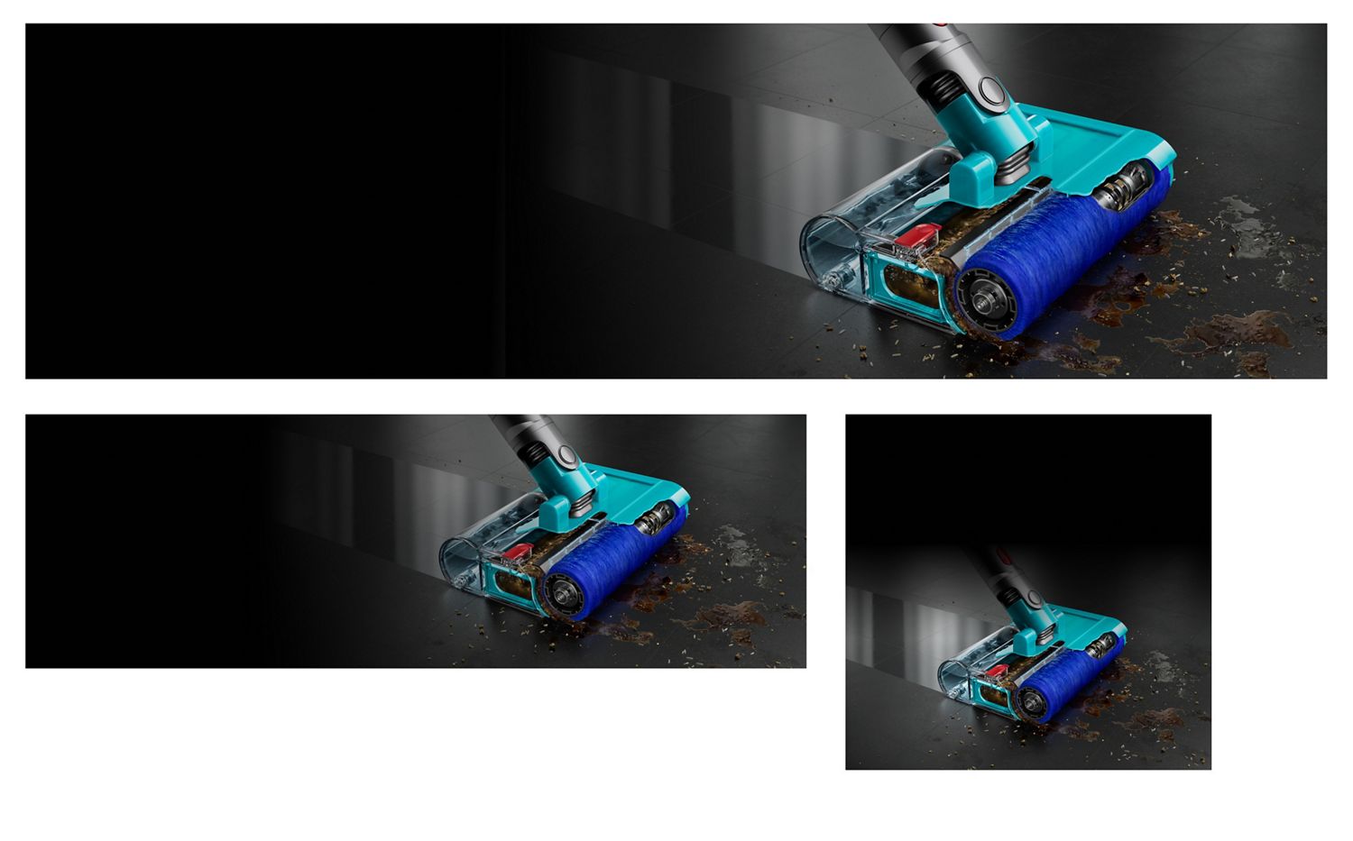 Dyson V15s Detect Submarine washing a spill off a hard floor
