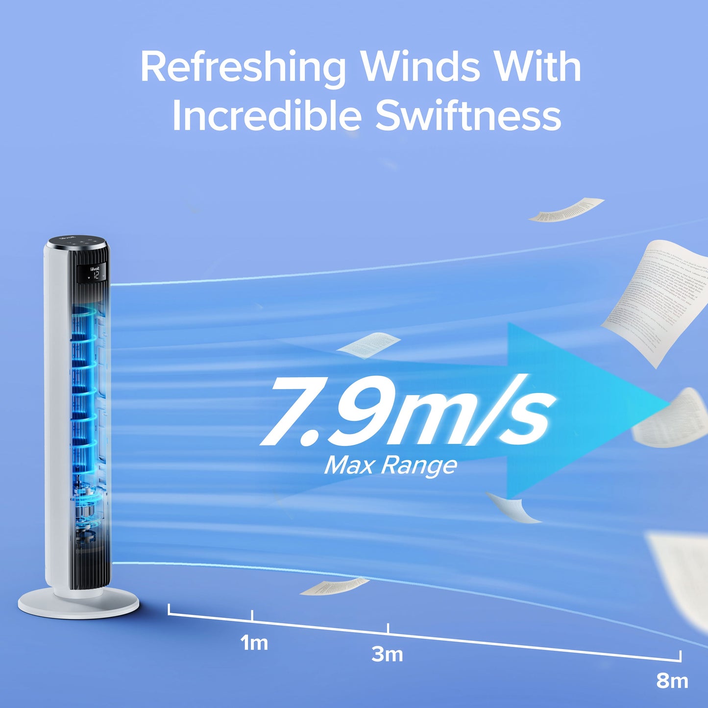 Levoit Classic 36-Inch Tower Fan front display and controls