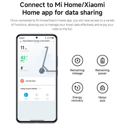 Xiaomi Electric Scooter 4 Lite 2nd Gen, 300w Power 25km/h with 10 Inch Tubeless Tire up to 25km Range Lightweight Foldable Design