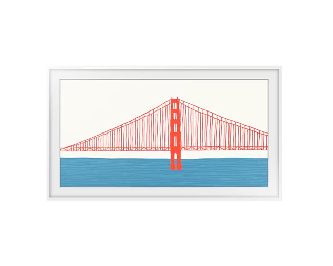 Samsung 50 Inch Bezel  - Customizable Modern White Bezel for The Frame 50" TV VG-SCFA50WTBXC