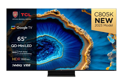 TCL 65 Inch Smart TV - C805K 65" QLED Mini LED 144Hz 4K HDR Premium 1300nits Smart Google TV 65C805K