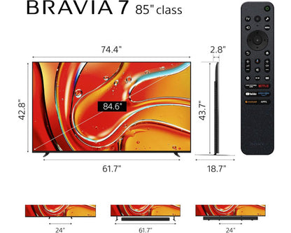 Sony BRAVIA 7 85 Inch Class Mini LED QLED 4K HDR Google TV 85XR70