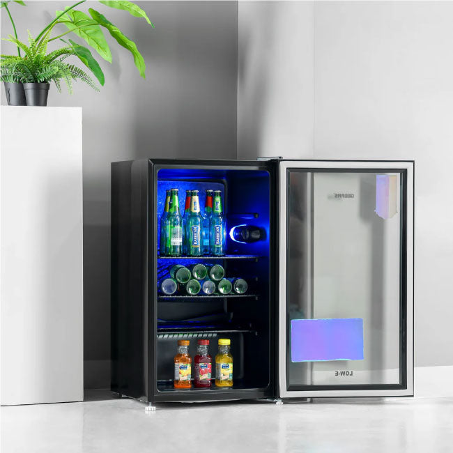 Geepas Showcase Chiller Single Door Display Fridge, Quick Cooling, LED Light Energy Efficient GSC1223