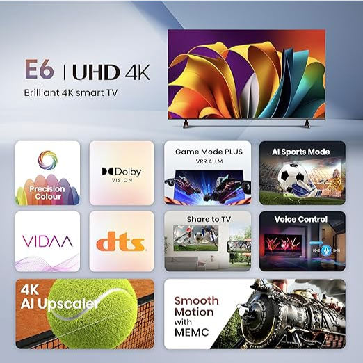 Hisense 60 Inch E6N UHD 4K Smart TV 65E6N 