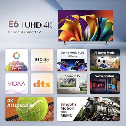 Hisense 60 Inch E6N UHD 4K Smart TV 65E6N 
