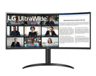 شاشة منحنية LG مقاس 34 بوصة فائقة الاتساع بدقة WQHD 1440P HDR10 100 هرتز مع منفذ USB Type-C 34WR55QK-B