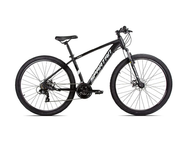 SPARTAN Calibre Hardtail Mountain Bicycle, Alloy Frame, Disc Brakes Shimano Shifters Charcoal Black
