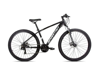 SPARTAN Calibre Hardtail Mountain Bicycle, Alloy Frame, Disc Brakes Shimano Shifters Charcoal Black