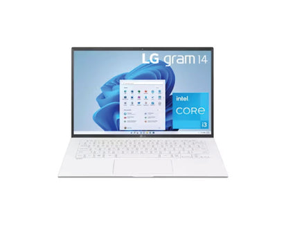 LG gram 14 Inch Lightweight Laptop, Intel® 11th Gen Core® i3 Evo™ Platform, 8GB RAM, 256GB SSD, White 14Z90P-K.AAW3U1