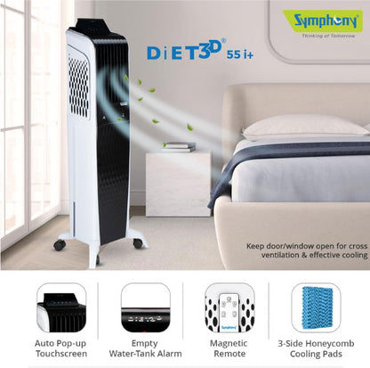 Symphony Diet 3D 55i Tower Air Cooler 55L with Remote 