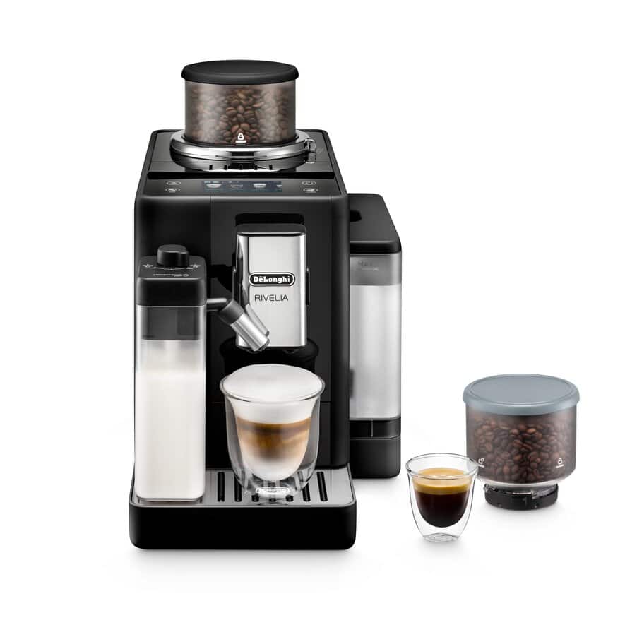 De'Longhi Rivelia EXAM440.55.B Onyx Black automatic coffee machine with Bean Switch System – front view
