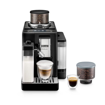 De'Longhi Rivelia EXAM440.55.B Onyx Black automatic coffee machine with Bean Switch System – front view