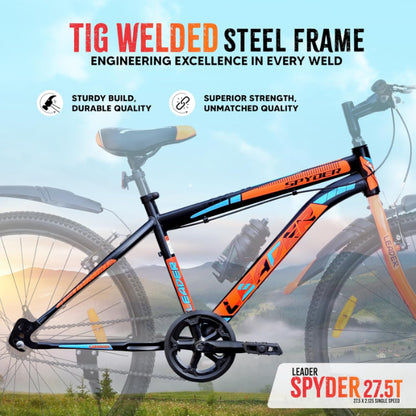 Leader Spyder Mountain Bike, Single Speed, 27.5 Inch Wheel Size for Men 27.5T