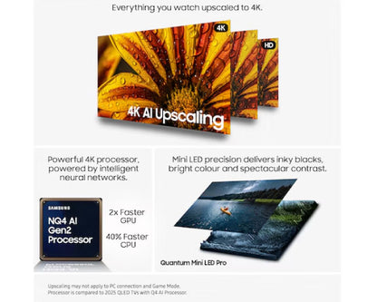 Samsung 75 Inch Neo QLED QN85F 100Hz (Up to 144Hz) 4K Vision AI Smart TV 75QN85F