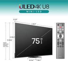Hisense 75 Inch Class U8 Series Mini-LED ULED 4K Google TV 75U8N