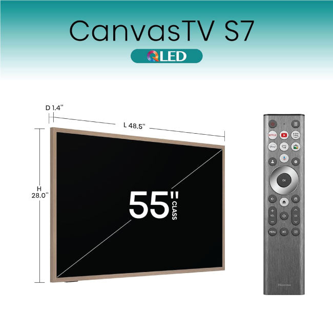 Hisense 55 Inch Class S7 144Hz Canvas TV™ 4K QLED Google TV 55S7N