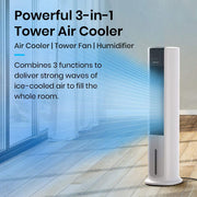 Pro Breeze 42 Inch Portable Tower Fan with Built-in 7L Evaporative Air Cooler Function, 3 Speeds, 60° Oscillation, 10 Hour Timer & Night Mode