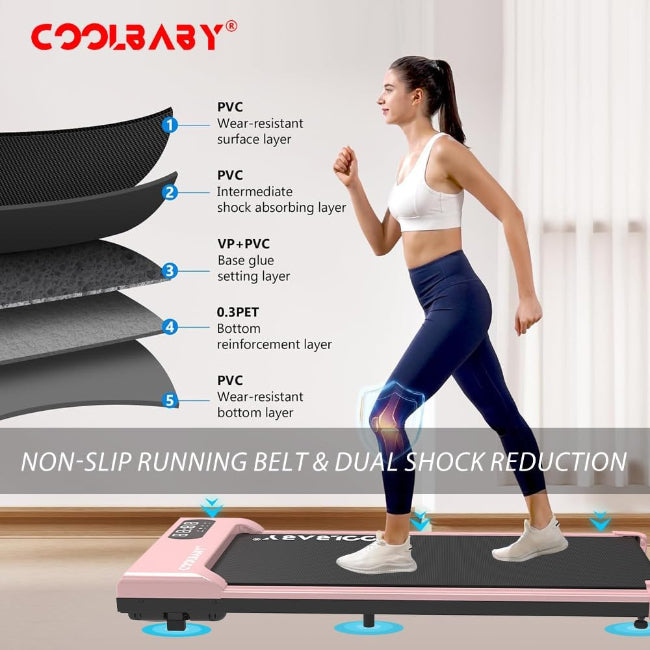COOLBABY Compact Ultra Slim Electric Treadmill, Walking Pad Running Device for Home 