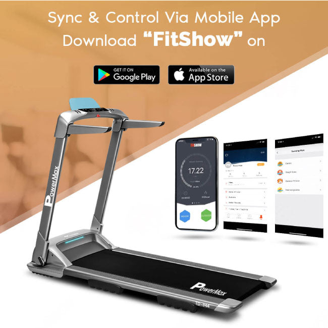 PowerMax UrbanTrek TD-M4 Motorized Ultra-Compact Foldable Treadmill with Smartphone App