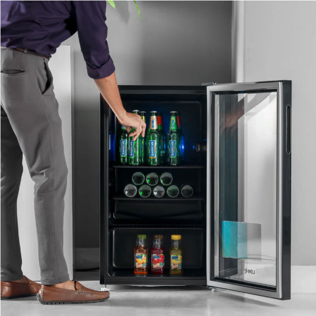 Geepas Showcase Chiller Single Door Display Fridge, Quick Cooling, LED Light Energy Efficient GSC1223