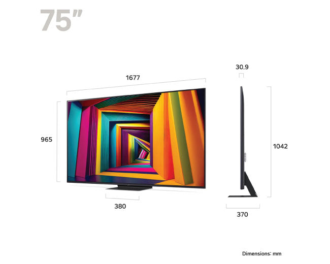LG 75 Inch LG UHD AI UT91 4K Smart TV 2024 75UT91006LA