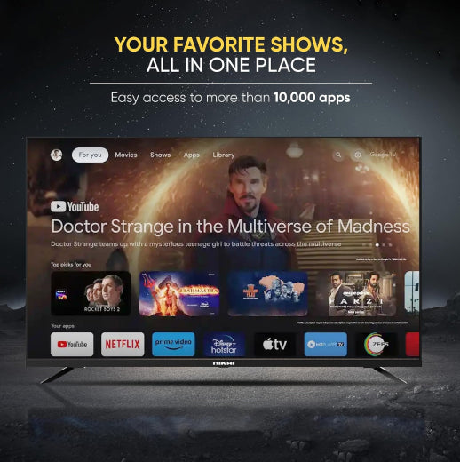 Nikai 55 Inch Smart TV - NPROG55QLED 4K QLED Ultra HD Smart Google TV 2025 Model - Buy Online in UAE
