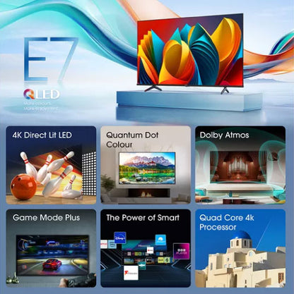 Hisense 50 Inch Smart TV - 50" Smart 4K Ultra HD HDR QLED TV with Amazon Alexa 50E7NQTUK