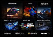 TCL 65 Inch T8C QLED HDR 144Hz 4K Ultra HD Google Smart TV 65T8C