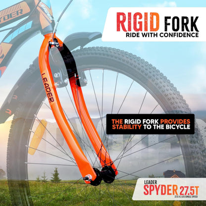 Leader Spyder Mountain Bike, Single Speed, 27.5 Inch Wheel Size for Men 27.5T