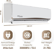 Super General 2.5 Ton Split Air Conditioner, 30000 BTU and Rotary Compressor
